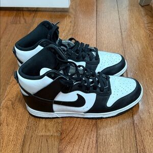 Nike Dunk High Tops Black and White Authentic